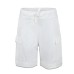  Boys Casual Beach Cargo Shorts – Soft Cotton, Pull-On/Drawstring Closure, Two Pockets, 2pc - White/Midnight, 2