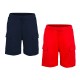  Boys Casual Beach Cargo Shorts – Soft Cotton, Pull-On/Drawstring Closure, Two Pockets, 2pc - Midnight/Crimson, 3