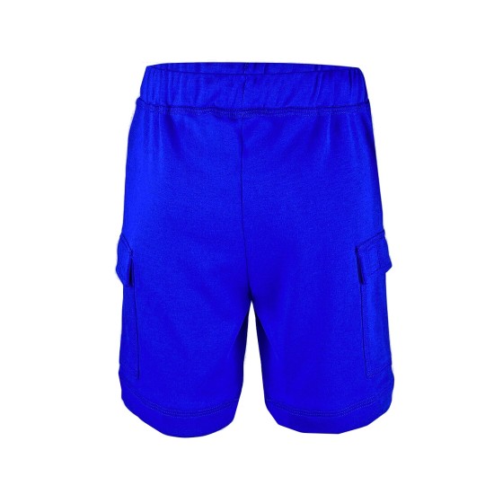  Boys Casual Beach Cargo Shorts – Soft Cotton, Pull-On/Drawstring Closure, Two Pockets, 2pc - Crimson/Cobalt, 2