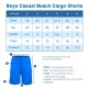  Boys Casual Beach Cargo Shorts – Soft Cotton, Pull-On/Drawstring Closure, Two Pockets, 2pc - Midnight/Crimson, 2