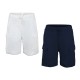  Boys Casual Beach Cargo Shorts – Soft Cotton, Pull-On/Drawstring Closure, Two Pockets, 2pc - White/Midnight, 3