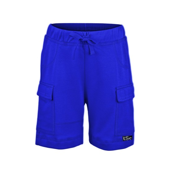  Boys Casual Beach Cargo Shorts – Soft Cotton, Pull-On/Drawstring Closure, Two Pockets, 2pc - Crimson/Cobalt, 4