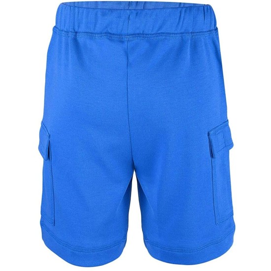  Boys Casual Beach Cargo Shorts – Soft Cotton, Pull-On/Drawstring Closure, Two Pockets, Cobalt, 8