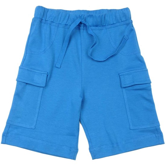  Boys Casual Beach Cargo Shorts – Soft Cotton, Pull-On/Drawstring Closure, Two Pockets, Cobalt, 5