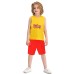  Boys Casual Beach Cargo Shorts – Soft Cotton, Pull-On/Drawstring Closure, Two Pockets, Crimson, 8