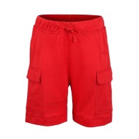 Kidsy Boys Casual Beach Cargo Shorts – Soft Cotton, Pull-On/Drawstring Closure, Two Pockets, Crimson, 6