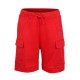  Boys Casual Beach Cargo Shorts – Soft Cotton, Pull-On/Drawstring Closure, Two Pockets, Crimson, 6