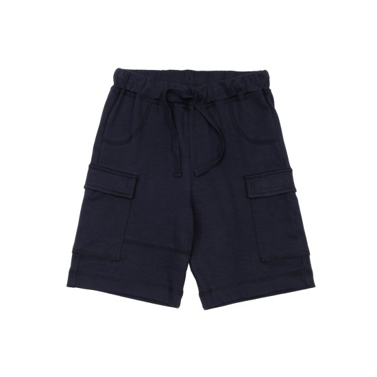  Boys Casual Beach Cargo Shorts – Soft Cotton, Pull-On/Drawstring Closure, Two Pockets, Midnight, 2
