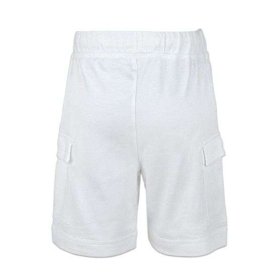  Boys Casual Beach Cargo Shorts – Soft Cotton, Pull-On/Drawstring Closure, Two Pockets, White, 8