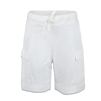 Kidsy Boys Casual Beach Cargo Shorts – Soft Cotton, Pull-On/Drawstring Closure, Two Pockets, White, 2