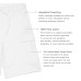  Boys Casual Beach Cargo Shorts – Soft Cotton, Pull-On/Drawstring Closure, Two Pockets, White, 2