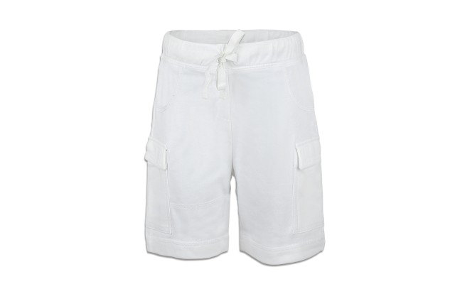  Boys Casual Beach Cargo Shorts – Soft Cotton, Pull-On/Drawstring Closure, Two Pockets, White, 6