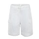  Boys Casual Beach Cargo Shorts – Soft Cotton, Pull-On/Drawstring Closure, Two Pockets, White, 6