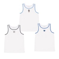 Kidsy Boys Cool Bulldog, Tiger, Monster Graphic Printed Peruvian Cotton Tank Tops for 2, 3, 4, 5, 6, 8 Years, Set of 3 (1 of each), 3