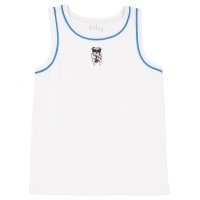 Kidsy Boys Cool Bulldog, Tiger, Monster Graphic Printed Peruvian Cotton Tank Tops for 2, 3, 4, 5, 6, 8 Years, Bulldog, 5