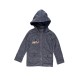  Boys Denim-Looking Cotton Hooded Jacket – Long Sleeve, Zip-Down Closure, Dark Denim, 2