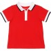  Boys Polo Neck Peruvian Cotton T-Shirt – Short Sleeve, Polo Neck With 3 Buttons, Crimson, 3