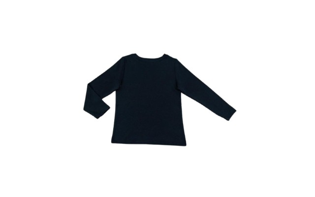  Boys Solid Colors Peruvian Cotton T-Shirt – Long Sleeve, Crewneck, Navy, 5