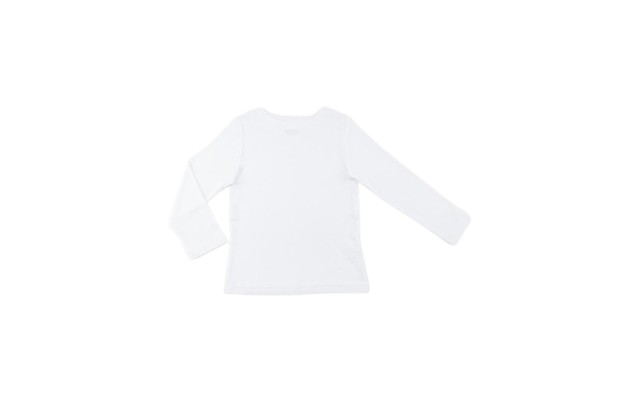  Boys Solid Colors Peruvian Cotton T-Shirt – Long Sleeve, Crewneck, Snow, 4