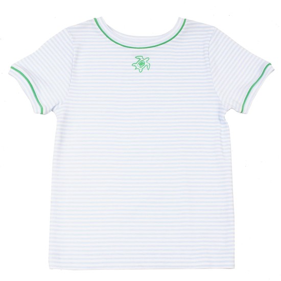  Boys Turtle Graphic Printed Peruvian Cotton T-shirt – Short Sleeve, Crewneck, White, 4