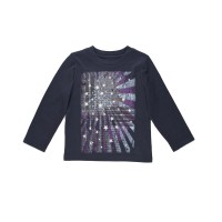 Kidsy Boys Vintage Stars Graphic Printed Peruvian Cotton T-shirt – Long Sleeve, Crewneck, Navy, 5
