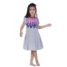  Girls Bubble Skirt Peruvian Cotton Dress – Crewneck, Short Sleeve, Heather Grey, 3