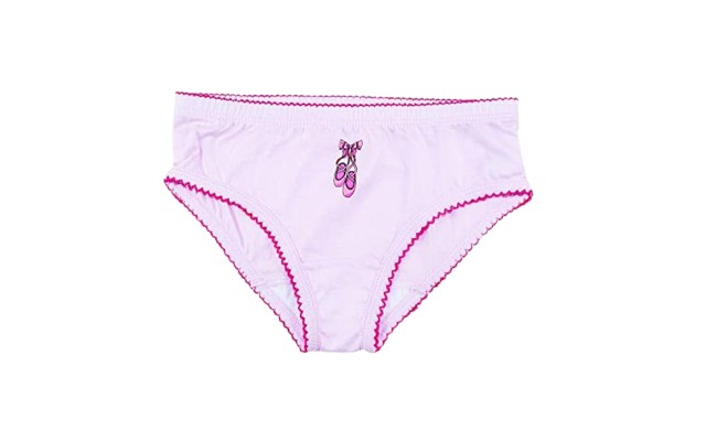  Girls Casual Ballerina Panties – Soft Cotton Briefs, Pull-On Closure, Pink Frost, 6