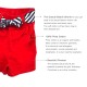  Girls Casual Beach Nautical Shorts – Soft Cotton, Pull-On Closure, Two Pockets, Crimson, 3