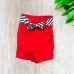  Girls Casual Beach Nautical Shorts – Soft Cotton, Pull-On Closure, Two Pockets, Crimson, 4