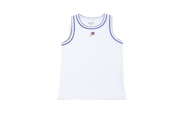  Girls Casual Flower Tank Top – Soft Cotton, Pull-On Closure, Snow, 2