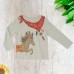  Girls Cowgirl Pattern Peruvian Cotton Printed T-Shirt – Long Sleeve, Crewneck, Oatmeal Heather, 2