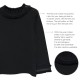  Girls Frilled Neck And Cuffs Peruvian Cotton T-Shirt – Long Sleeve, Crewneck, Black, 2