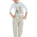  Girls Happy Day Graphic Printed Peruvian Cotton T-Shirt – Long Sleeve, Frill Crewneck, Snow, 8
