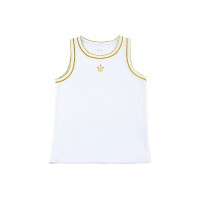 Kidsy Girls King’s Crown Peruvian Cotton T-Shirt – Sleeveless, Crewneck, Snow, 4