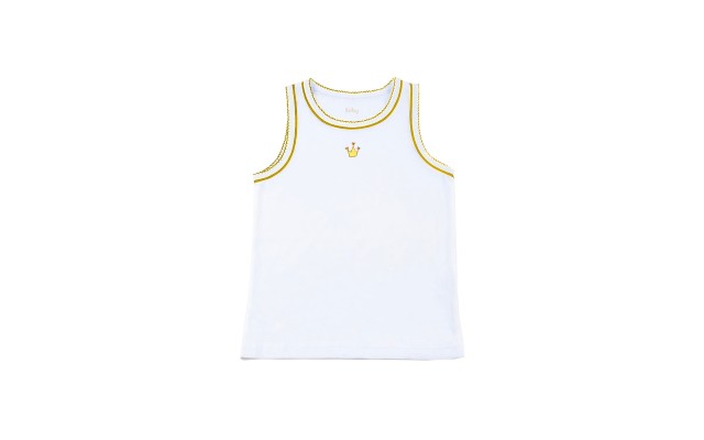  Girls King’s Crown Peruvian Cotton T-Shirt – Sleeveless, Crewneck, Snow, 4