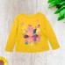  Girls Pastel Colors Of Nature Graphic Printed Peruvian Cotton T-Shirt – Long Sleeve, Frill Crewneck, Marigold, 3