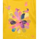  Girls Pastel Colors Of Nature Graphic Printed Peruvian Cotton T-Shirt – Long Sleeve, Frill Crewneck, Marigold, 4