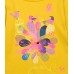  Girls Pastel Colors Of Nature Graphic Printed Peruvian Cotton T-Shirt – Long Sleeve, Frill Crewneck, Marigold, 2