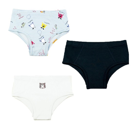  Toddler Baby Boys Casual Soft Cotton Pull On Briefs 2 3 4 5 6 8 Years, Monster/Tiger/Navy (Set of 3), 6