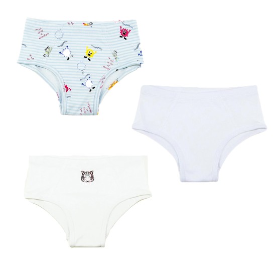  Toddler Baby Boys Casual Soft Cotton Pull On Briefs 2 3 4 5 6 8 Years, Monster/Tiger/Snow (Set of 3), 2