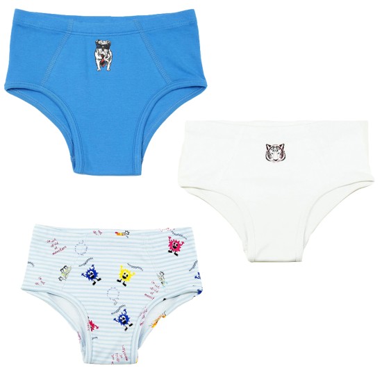  Toddler Baby Boys Casual Soft Cotton Pull On Briefs 2 3 4 5 6 8 Years, Tiger/Monster/Cobalt (Set of 3), 2
