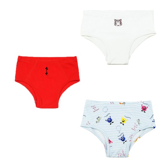  Toddler Baby Boys Casual Soft Cotton Pull On Briefs 2 3 4 5 6 8 Years, Tiger/Monster/Crimson (Set of 3), 8
