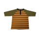  Toddler Baby Boys Three Buttoned Striped Peruvian Cotton Long Sleeve T-Shirt, Army Stripe, 3