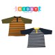  Toddler Baby Boys Three Buttoned Striped Peruvian Cotton Long Sleeve T-Shirt, Navy Stripe, 4