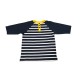  Toddler Baby Boys Three Buttoned Striped Peruvian Cotton Long Sleeve T-Shirt, Navy Stripe, 4