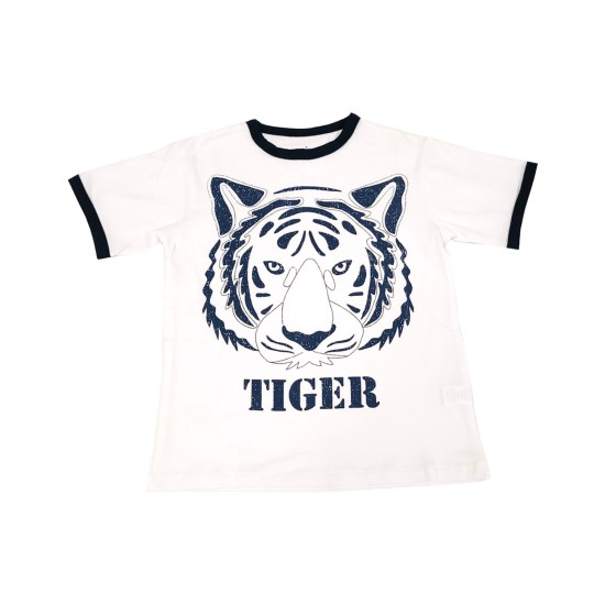  Toddler Baby Boys Tiger, Compass Graphic Printed Peruvian Cotton Short Sleeve T-Shirt for 2, 3, 4, 5, 6, 8 Years, Tiger, 6