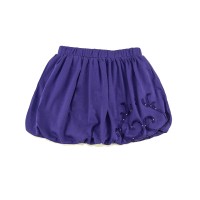 Kidsy Toddler Baby Girls Embroidery Bubble Skirt – Peruvian Pima Cotton, Balloon Skirt, Elastic Waist, Pull-On, Solid Colors, Plum, 3