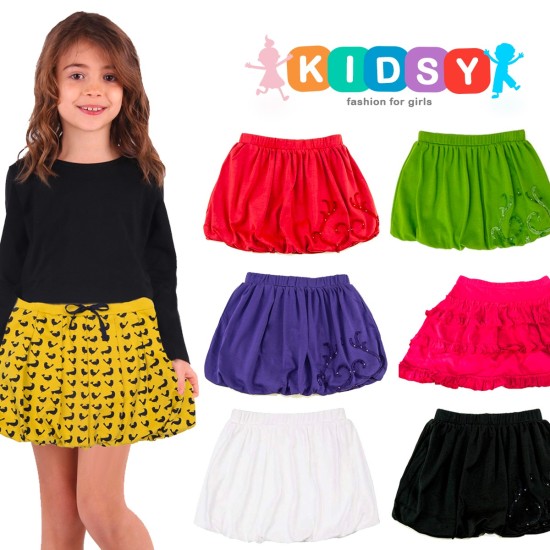  Toddler Baby Girls Embroidery Bubble Skirt – Peruvian Pima Cotton, Balloon Skirt, Elastic Waist, Pull-On, Solid Colors, Marigold, 6