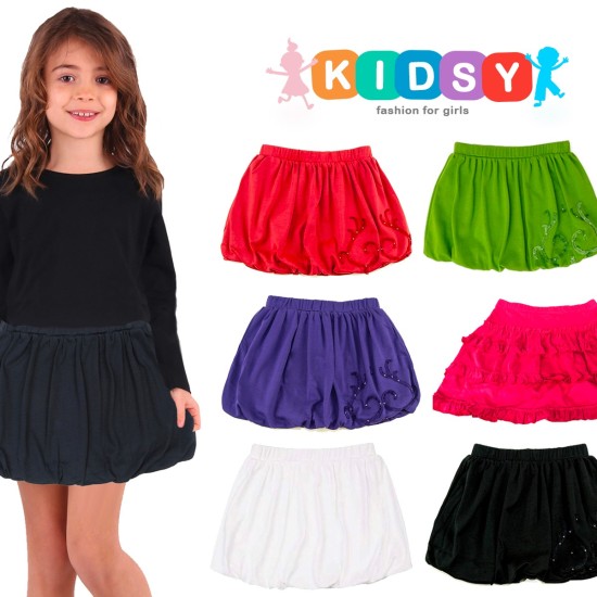  Toddler Baby Girls Embroidery Bubble Skirt – Peruvian Pima Cotton, Balloon Skirt, Elastic Waist, Pull-On, Solid Colors, Midnight, 6
