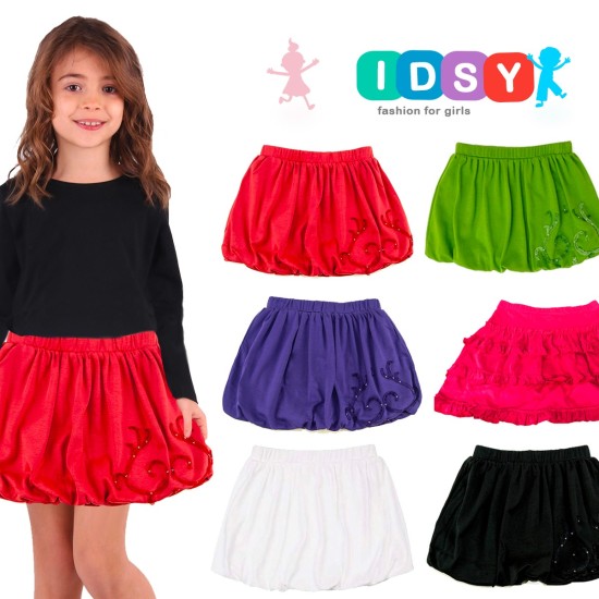  Toddler Baby Girls Embroidery Bubble Skirt – Peruvian Pima Cotton, Balloon Skirt, Elastic Waist, Pull-On, Solid Colors, Persimmon, 4